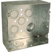 Raco Electrical Box, 42 cu in, Square Box, Steel, Square 8265